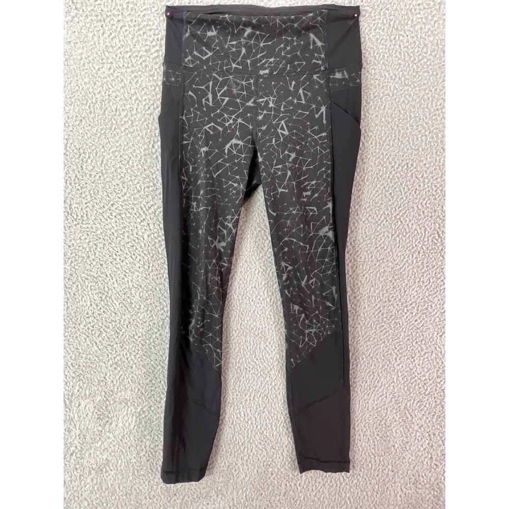 Lululemon Speed Up Tight Womens 4 Black Grey Geometric Print Excellent Pockets